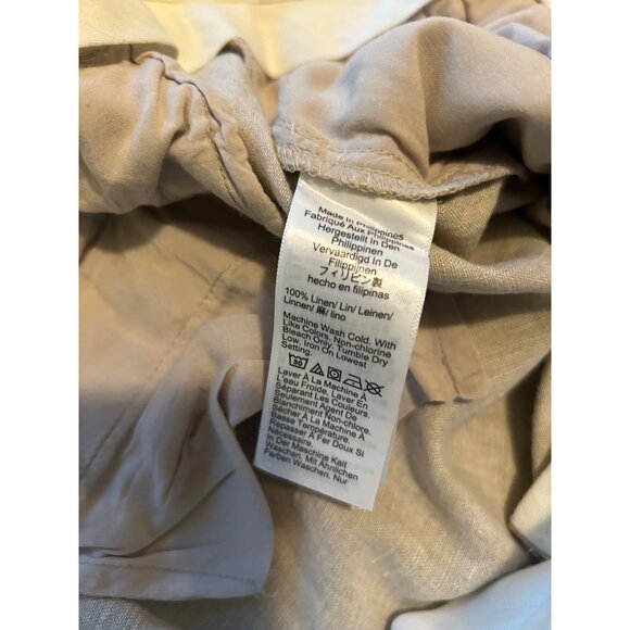 J.Crew Essential Wide Leg 100% LINEN Pants Womens 6 Beige High Rise Trousers Wor - Picture 9 of 12